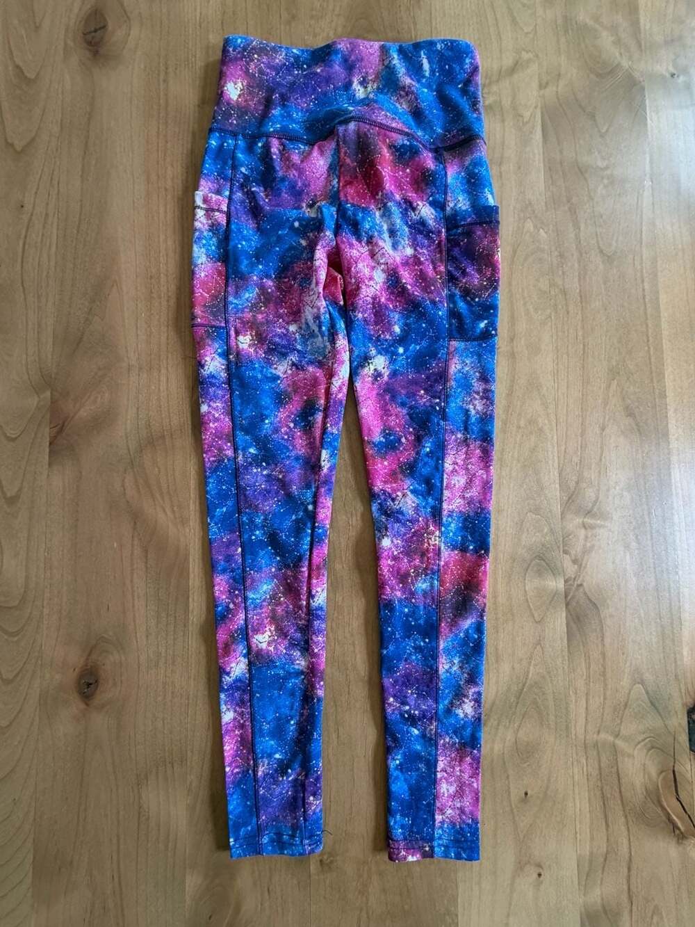 Goldspark High-Waisted Galaxy Print Leggings with Side Pockets Small